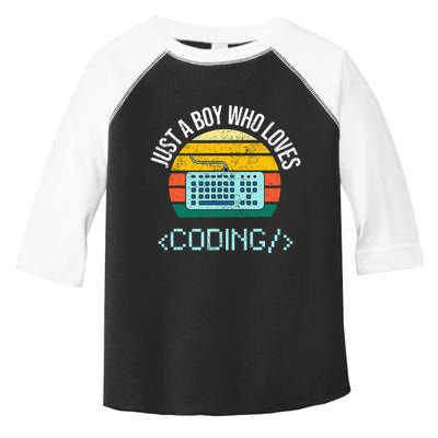 Just A Boy Who Loves Coding Computer Toddler Fine Jersey T-Shirt