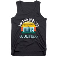 Just A Boy Who Loves Coding Computer Tank Top