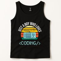 Just A Boy Who Loves Coding Computer Tank Top