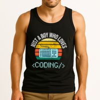 Just A Boy Who Loves Coding Computer Tank Top