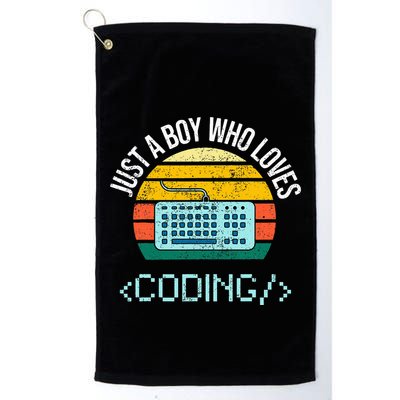 Just A Boy Who Loves Coding Computer Golf Towel