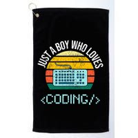 Just A Boy Who Loves Coding Computer Golf Towel