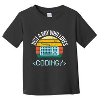 Just A Boy Who Loves Coding Computer Toddler T-Shirt