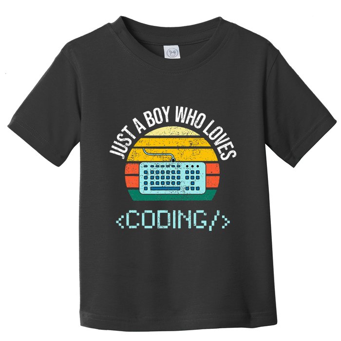 Just A Boy Who Loves Coding Computer Toddler T-Shirt