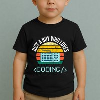 Just A Boy Who Loves Coding Computer Toddler T-Shirt