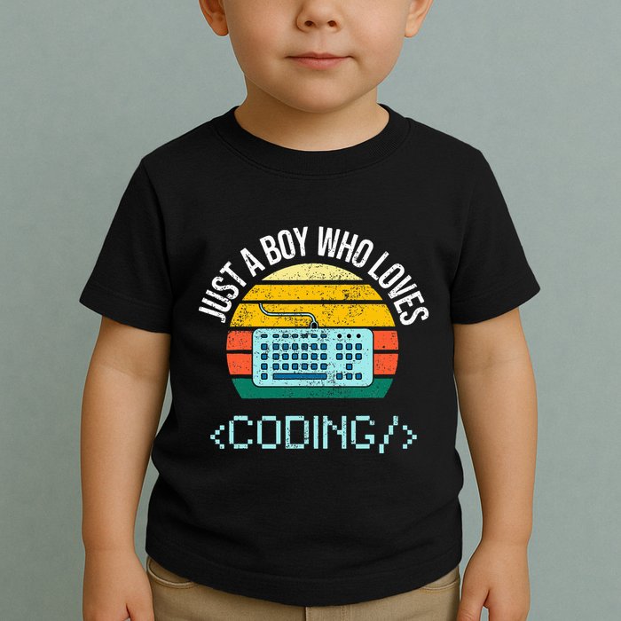 Just A Boy Who Loves Coding Computer Toddler T-Shirt