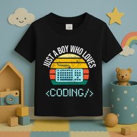 Just A Boy Who Loves Coding Computer Toddler T-Shirt