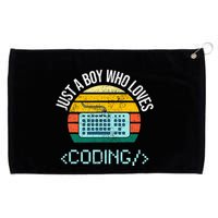 Just A Boy Who Loves Coding Computer Grommeted Golf Towel