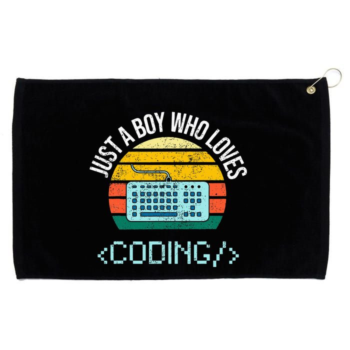 Just A Boy Who Loves Coding Computer Grommeted Golf Towel