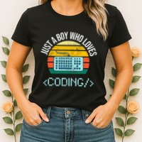 Just A Boy Who Loves Coding Computer Womens T-Shirt