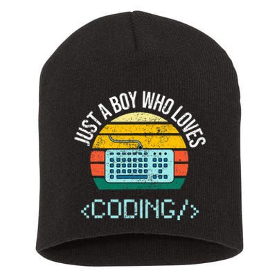 Just A Boy Who Loves Coding Computer Short Acrylic Beanie