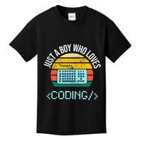 Just A Boy Who Loves Coding Computer Kids T-Shirt