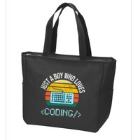 Just A Boy Who Loves Coding Computer Zip Tote Bag