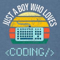 Just A Boy Who Loves Coding Computer Garment-Dyed Sweatshirt