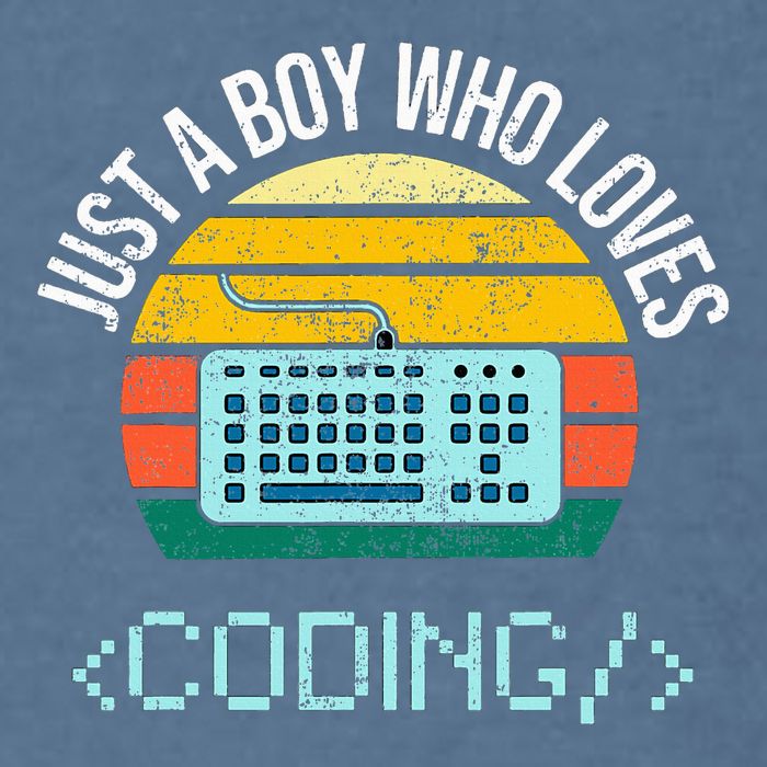 Just A Boy Who Loves Coding Computer Garment-Dyed Sweatshirt