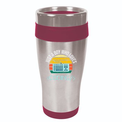 Just A Boy Who Loves Coding Computer 16oz Travel Tumbler