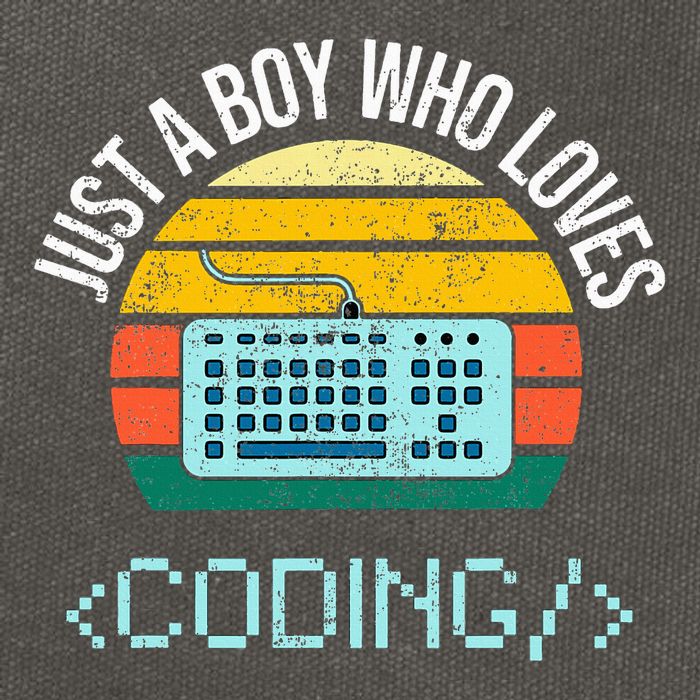 Just A Boy Who Loves Coding Computer Cotton Canvas Backpack