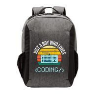 Just A Boy Who Loves Coding Computer Vector Backpack