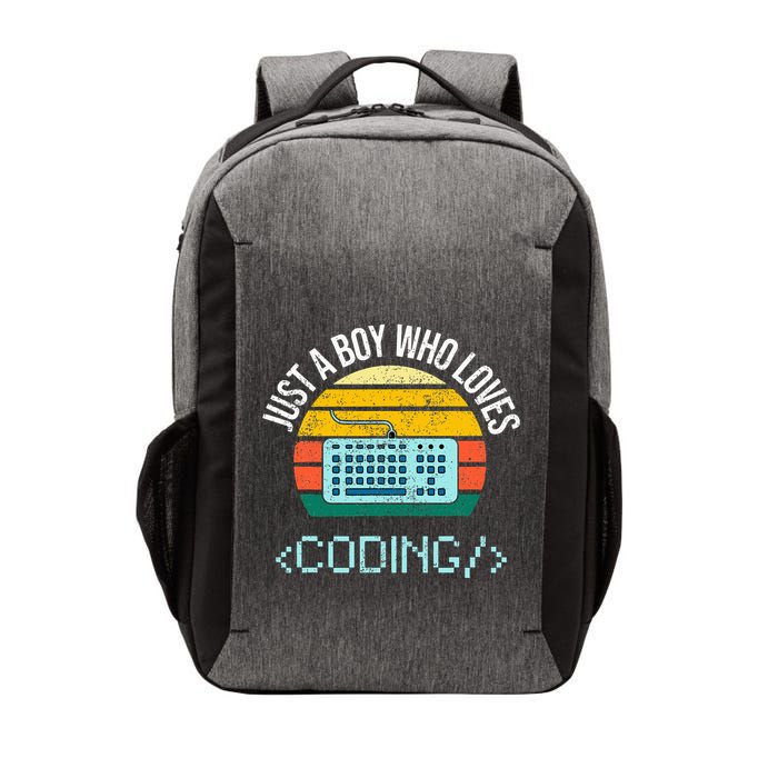 Just A Boy Who Loves Coding Computer Vector Backpack
