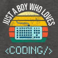 Just A Boy Who Loves Coding Computer Vector Backpack