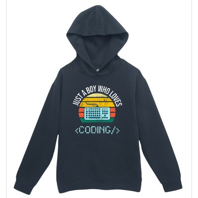 Just A Boy Who Loves Coding Computer Urban Pullover Hoodie