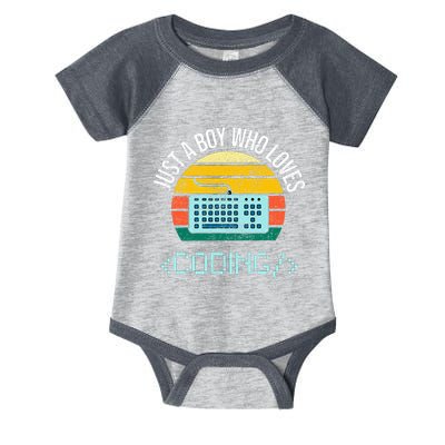 Just A Boy Who Loves Coding Computer Infant Baby Jersey Bodysuit