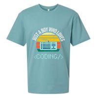 Just A Boy Who Loves Coding Computer Sueded Cloud Jersey T-Shirt