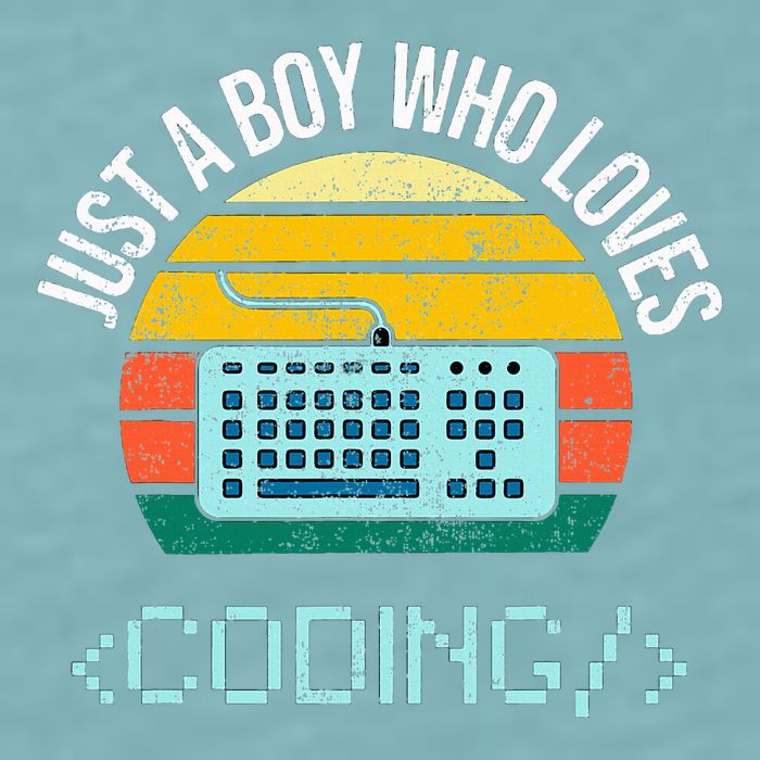 Just A Boy Who Loves Coding Computer Sueded Cloud Jersey T-Shirt