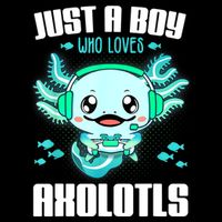 Just A Boy Who Loves Axolotls Funny Axolotl Gamer Kids Boys Cooling Performance Crew T-Shirt