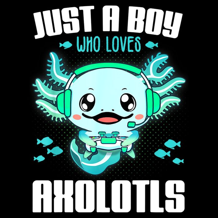 Just A Boy Who Loves Axolotls Funny Axolotl Gamer Kids Boys Impact Tech Backpack