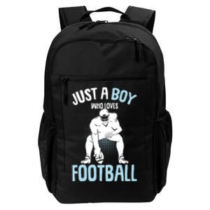 Just A Boy Who Loves Football American Football Boy Daily Commute Backpack