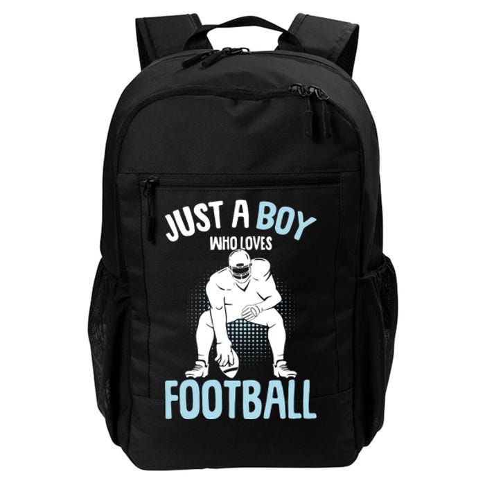 Just A Boy Who Loves Football American Football Boy Daily Commute Backpack