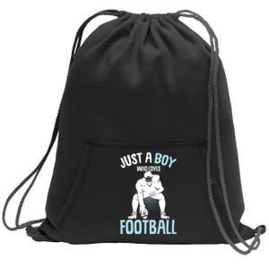 Just A Boy Who Loves Football American Football Boy Sweatshirt Cinch Pack Bag