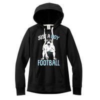 Just A Boy Who Loves Football American Football Boy Women's Fleece Hoodie