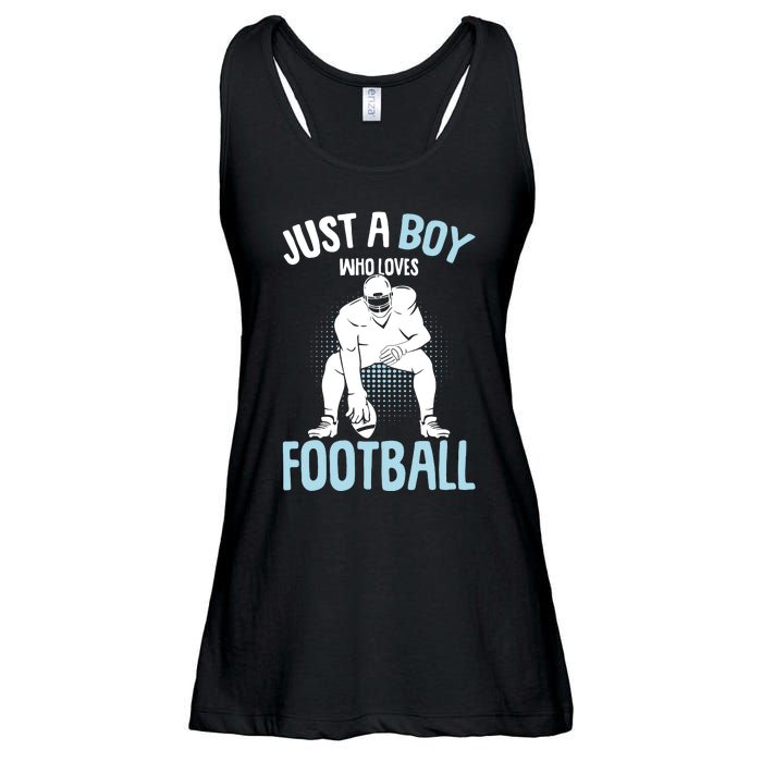 Just A Boy Who Loves Football American Football Boy Ladies Essential Flowy Tank