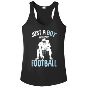 Just A Boy Who Loves Football American Football Boy Ladies PosiCharge Competitor Racerback Tank