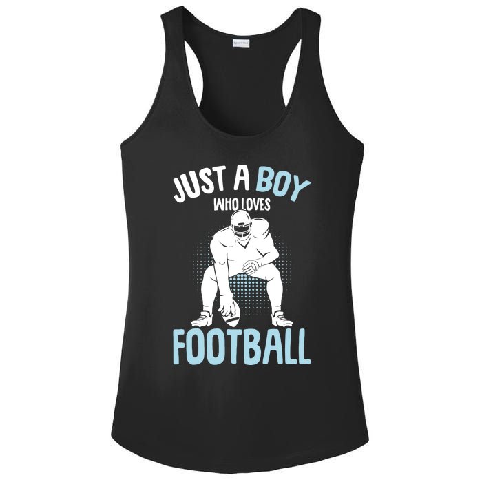 Just A Boy Who Loves Football American Football Boy Ladies PosiCharge Competitor Racerback Tank