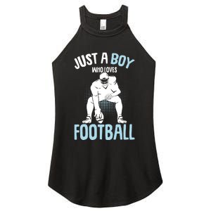 Just A Boy Who Loves Football American Football Boy Women's Perfect Tri Rocker Tank