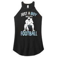 Just A Boy Who Loves Football American Football Boy Women's Perfect Tri Rocker Tank