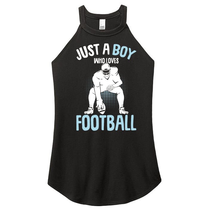 Just A Boy Who Loves Football American Football Boy Women's Perfect Tri Rocker Tank