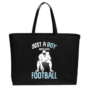 Just A Boy Who Loves Football American Football Boy Cotton Canvas Jumbo Tote