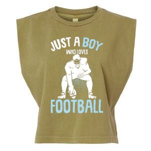 Just A Boy Who Loves Football American Football Boy Garment-Dyed Women's Muscle Tee