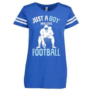 Just A Boy Who Loves Football American Football Boy Enza Ladies Jersey Football T-Shirt