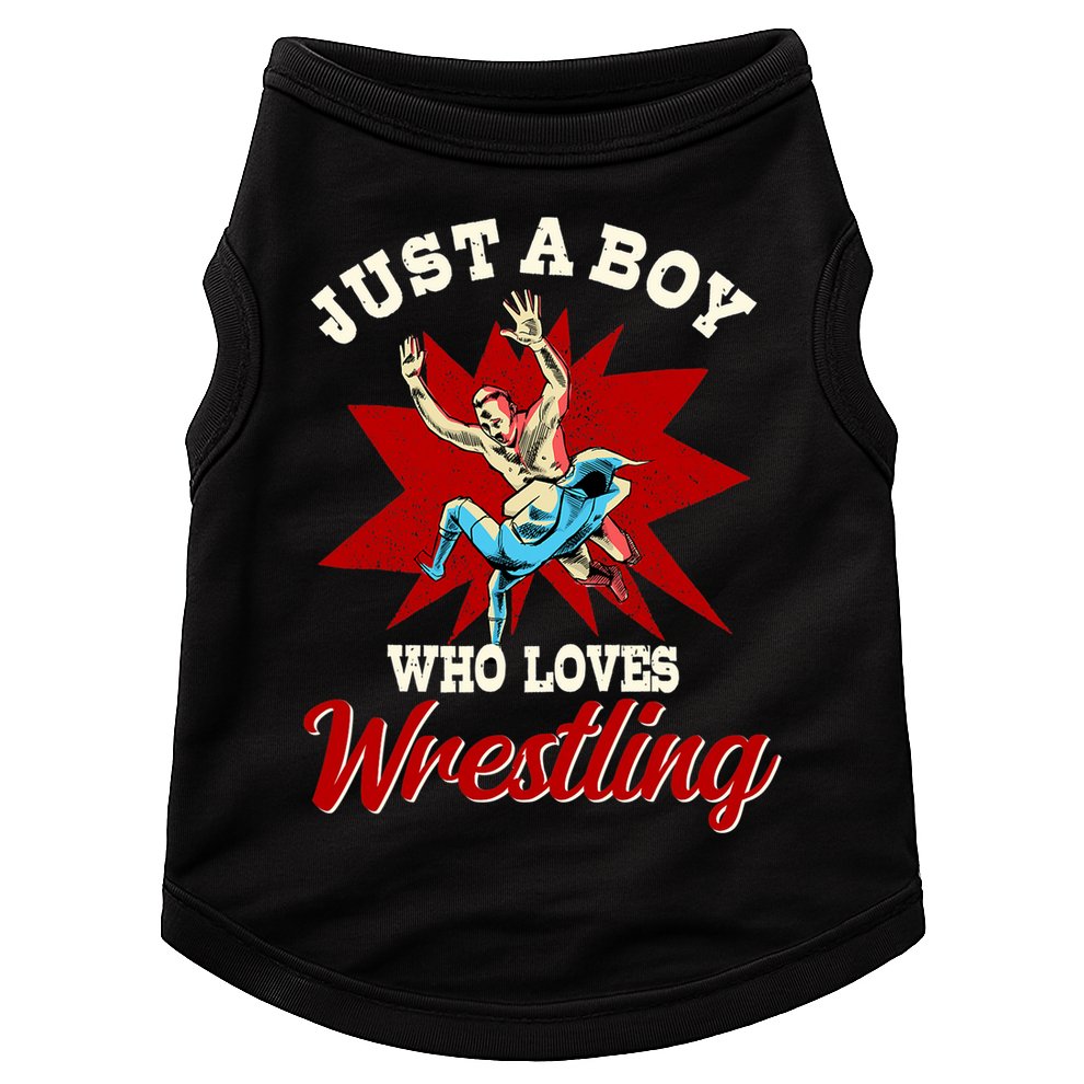 Just A Boy Who Loves Wrestling Wrestle Wrestler Doggie Tank