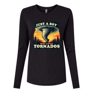 Just A Boy Who Loves Tornados Meteorology Storm Chaser Womens Cotton Relaxed Long Sleeve T-Shirt