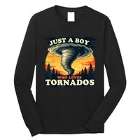 Just A Boy Who Loves Tornados Meteorology Storm Chaser Long Sleeve Shirt