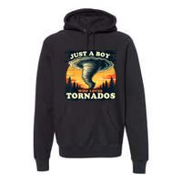 Just A Boy Who Loves Tornados Meteorology Storm Chaser Premium Hoodie