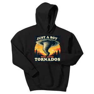 Just A Boy Who Loves Tornados Meteorology Storm Chaser Kids Hoodie