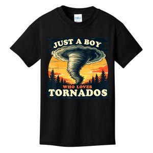 Just A Boy Who Loves Tornados Meteorology Storm Chaser Kids T-Shirt