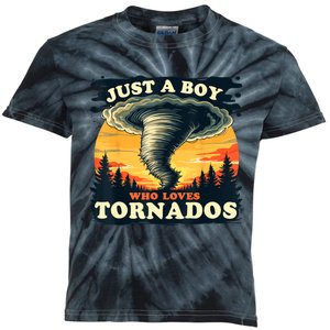 Just A Boy Who Loves Tornados Meteorology Storm Chaser Kids Tie-Dye T-Shirt